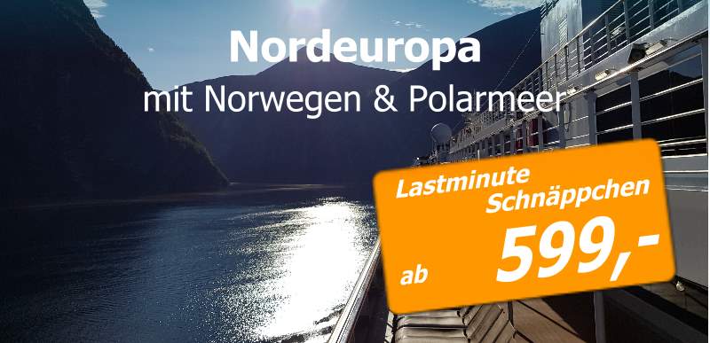 Günstige Kreuzfahrt Norwegen Nordeuropa, Oslo, Fjorde, Stavanger, Olden, Skjolden, Geiranger, Kopenhagen, Dänemark